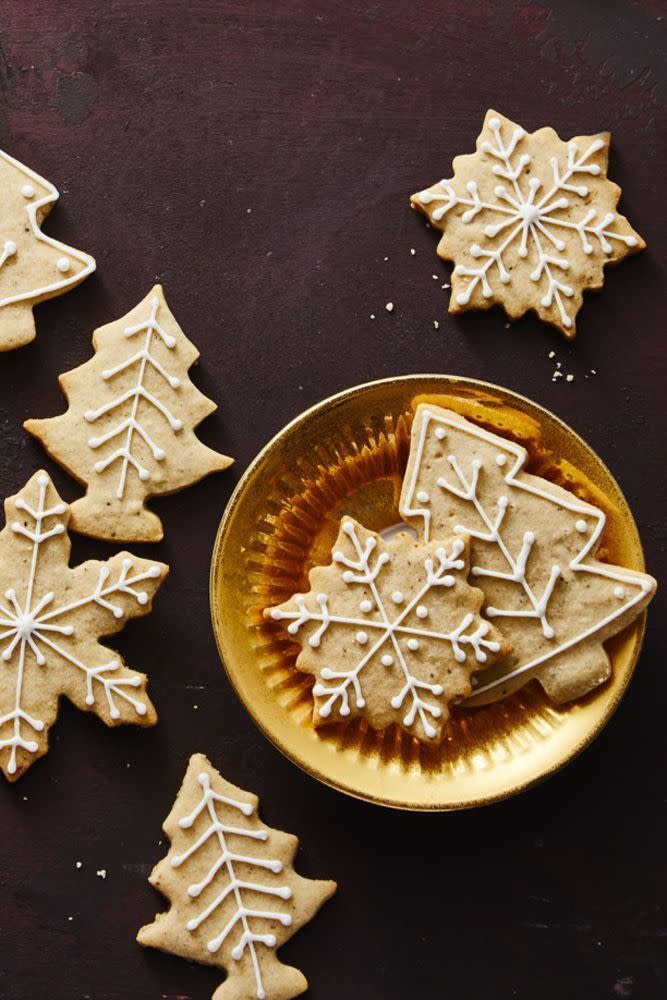 <p>For a double the spice, pair these cinnamon, ginger and cardamom-infused cookies with a cup of chai tea.</p><p><em><a href="https://www.goodhousekeeping.com/food-recipes/dessert/a25335130/chai-tree-and-snowflake-cookies-recipe/" rel="nofollow noopener" target="_blank" data-ylk="slk:Get the recipe for Chai Tree and Snowflake Cookies »;elm:context_link;itc:0;sec:content-canvas" class="link ">Get the recipe for Chai Tree and Snowflake Cookies »</a></em></p>