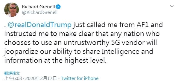 圖片：Richard Grenell's twitter