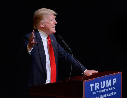 Donald Trump speaks during a campaign event in Raleigh, N.C. (Photo: Sara D. Davis/Getty Images)