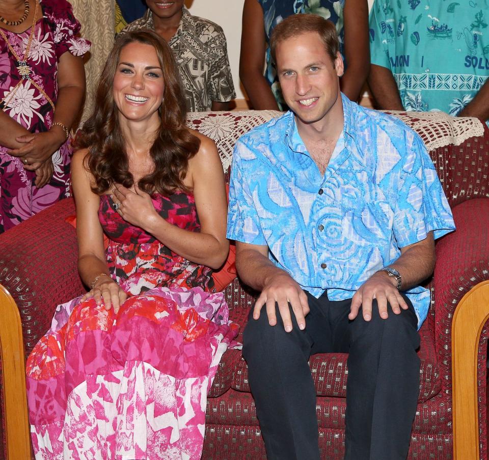 Will and Kate laugh while in the Solomon Islands.