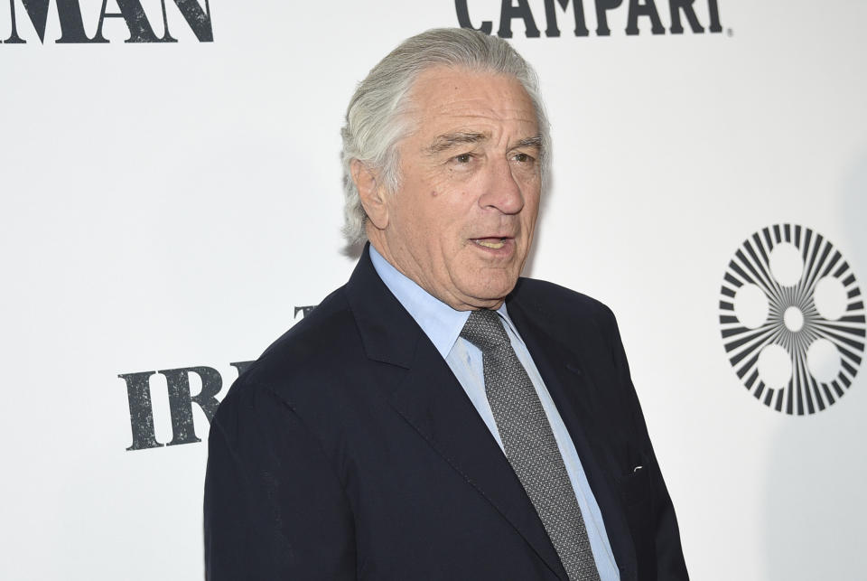 Robert De Niro attends the world premiere of "The Irishman" at Alice Tully Hall during the opening night of the 57th New York Film Festival on Friday, Sept. 27, 2019, in New York. (Photo by Evan Agostini/Invision/AP)