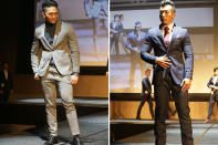 Contestants wearing Zara suits during the catwalk section. (Photo: Yahoo Singapore)
