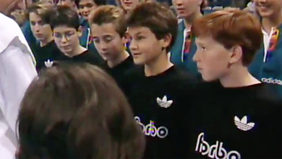 Roger Federer as a ballboy back in the day. Image: Tennis TV