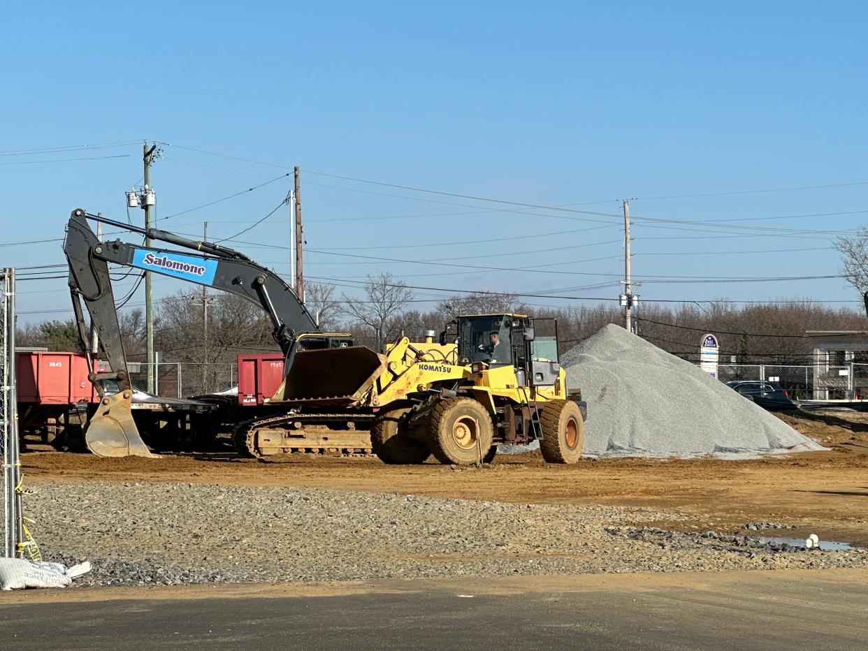 Workers are preparing the site for construction of a new Wawa store on Route 35 in Hazlet. Dec. 13, 2023.