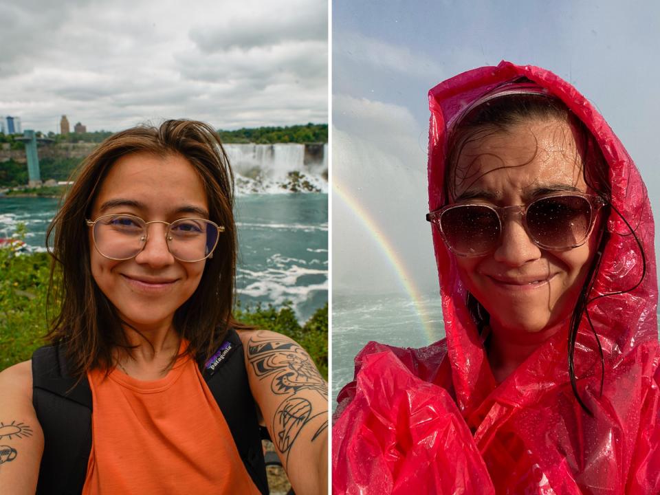 The author in front of Niagara Falls