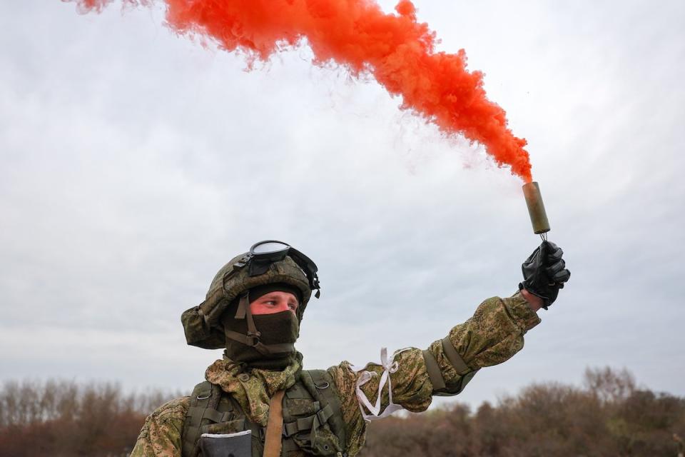 Ein russischer Soldat nimmt an einer Übung der Infanterie der russischen Baltischen Flotte in Kaliningrad teil. - Copyright: picture alliance/dpa/TASS 