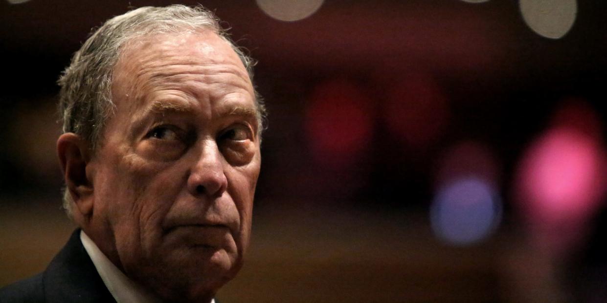 Michael Bloomberg prepares to speak at the Christian Cultural Center on November 17, 2019 in the Brooklyn borough of New York City.