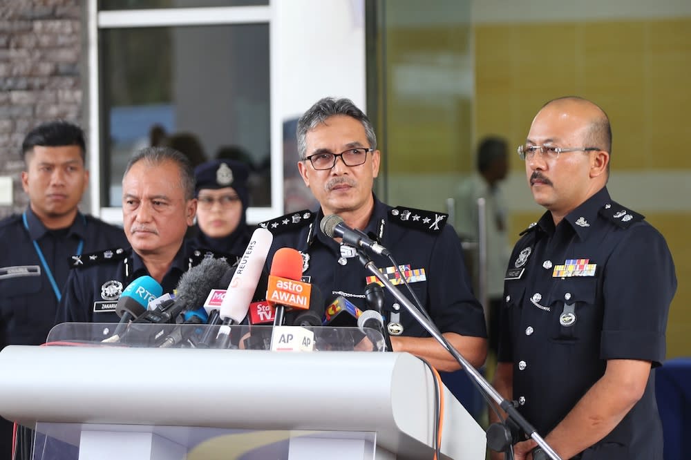Negri Sembilan police chief Datuk Mohamad Mat Yusop briefs a press conference on Nora Anne Quoirin’s autopsy results in Seremban August 15, 2019. — Picture by Ahmad Zamzahuri