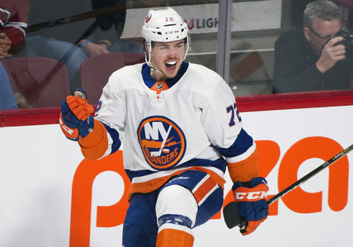 New York Islanders center Anthony Beauvillier has eight goals through his past seven contests,. (Graham Hughes/The Canadian Press via AP)