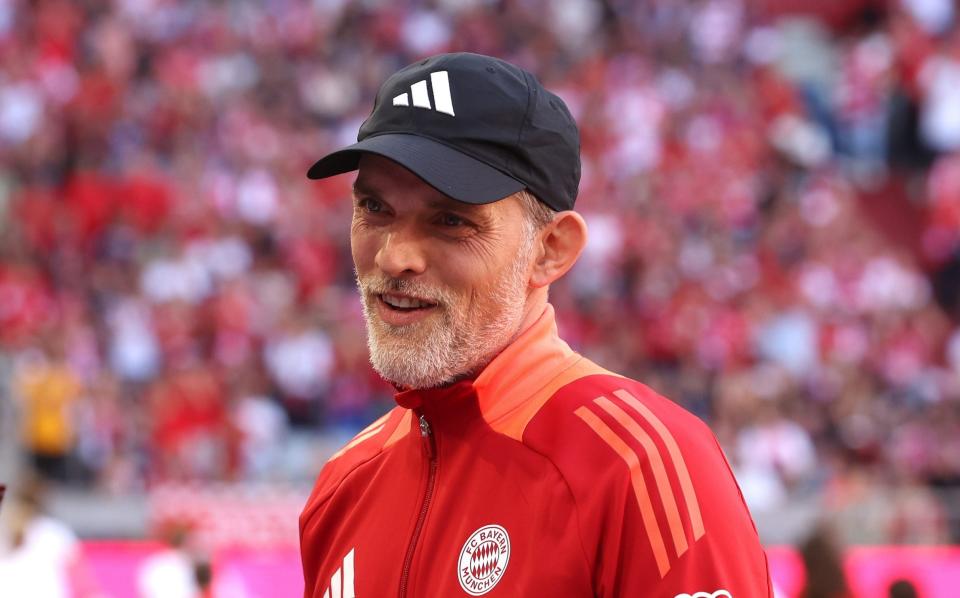 Bayern Munich manager Thomas Tuchel looks on prior to a match against Wolfsburg