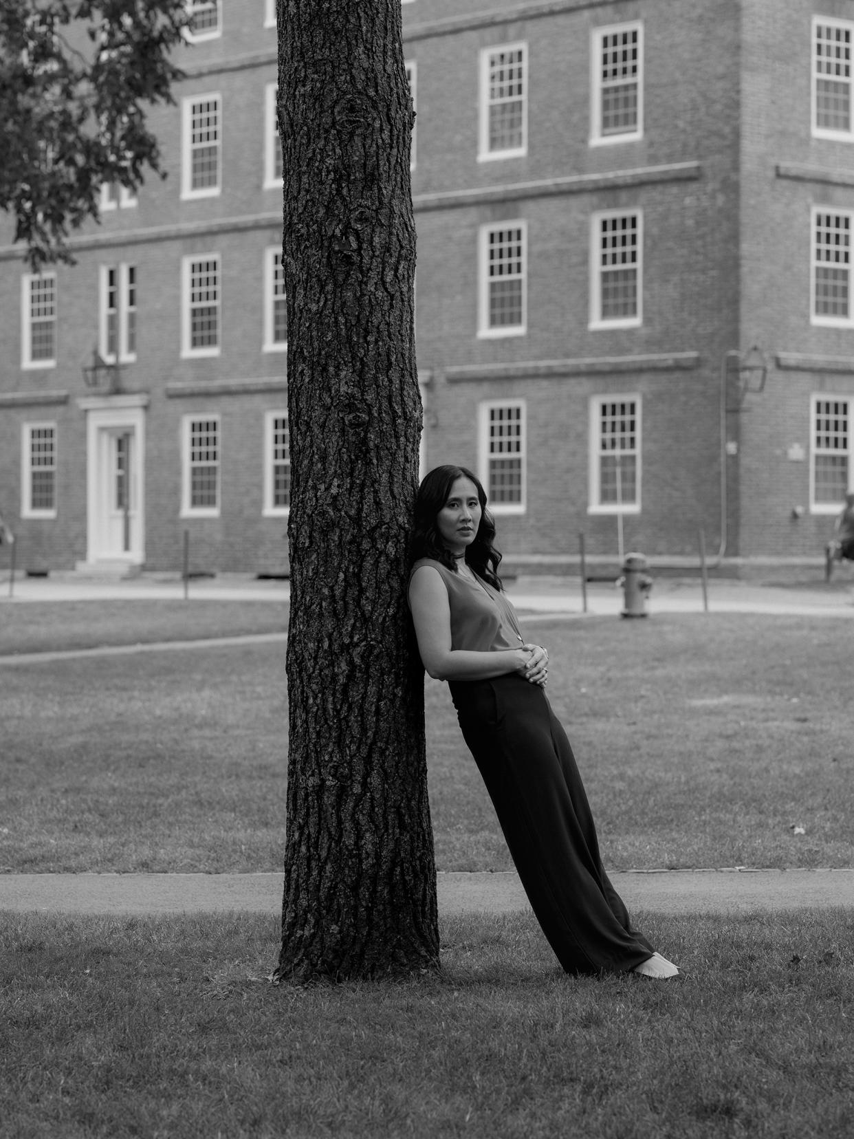 Author Celeste Ng at the Harvard Library in Cambridge, Massachusetts.