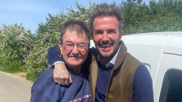 Gerald Cooper from Clarkson's Farm with David Beckham . (jeremyclarkson1)
