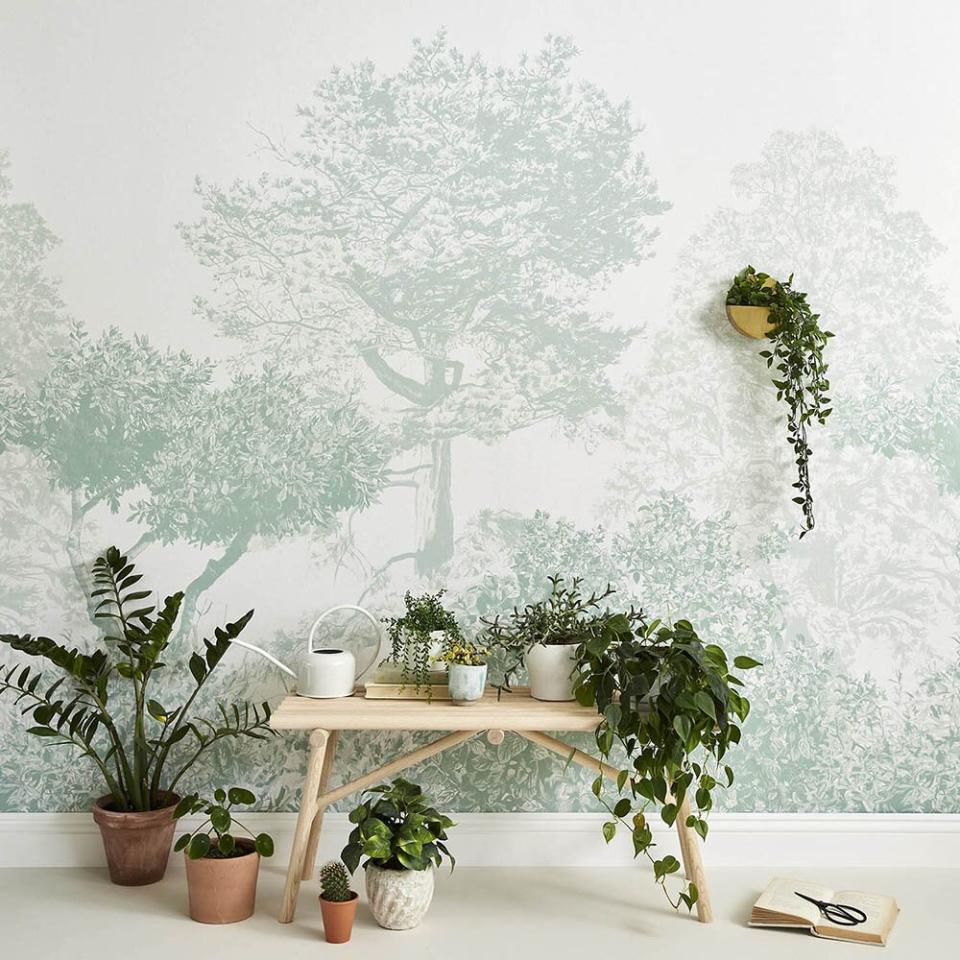 Sian Zeng Classic Hua Trees Mural Wallpaper in Dusty Green