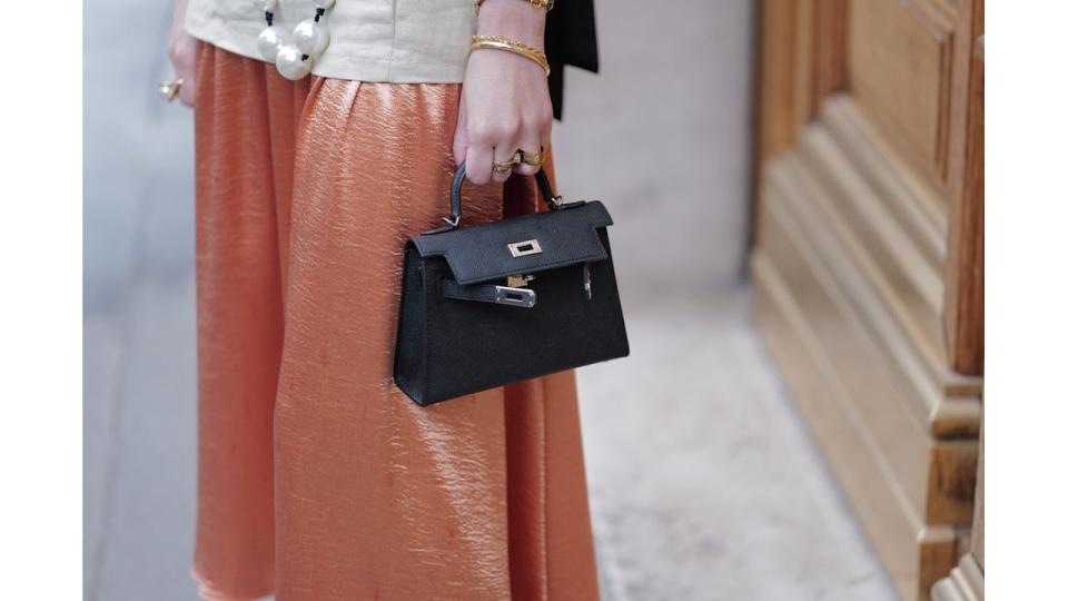 black mini Kelly bag from Hermes