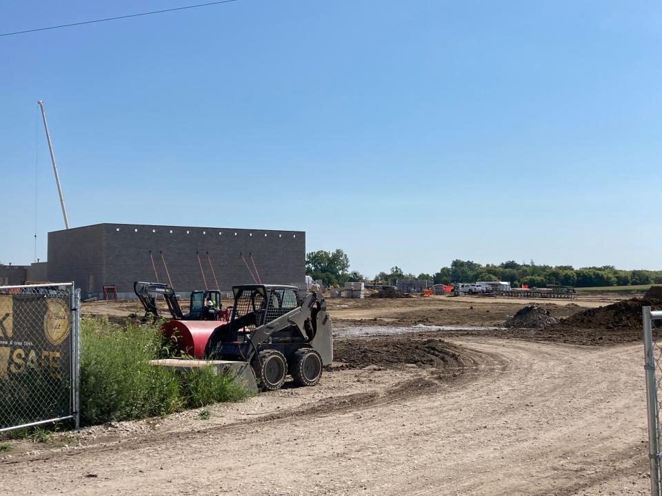 Work continues Wednesday at the site of the future Ledges Elementary School in Boone. The school district on Wednesday revealed the name of the new school and the name of a new multi-purpose building.