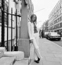 <p>Olivia Newton-John's all-white leisure suit brought effortless fall flair as she walked around London.</p>