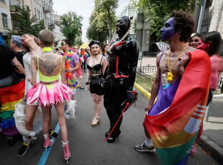 Participants attend the Equality March, organized by the LGBT community in Kiev