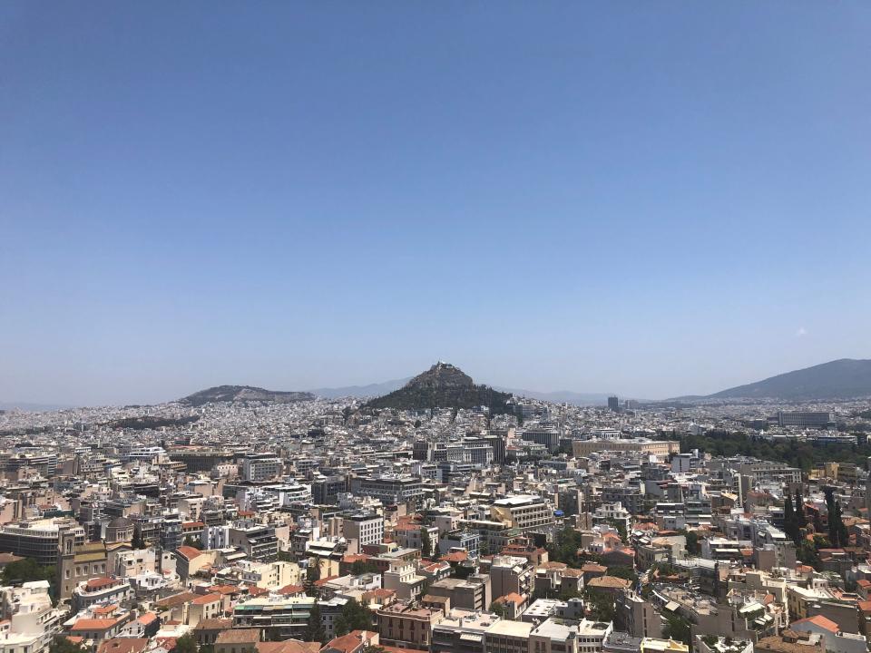 Aerial view of buildings of Acropolis