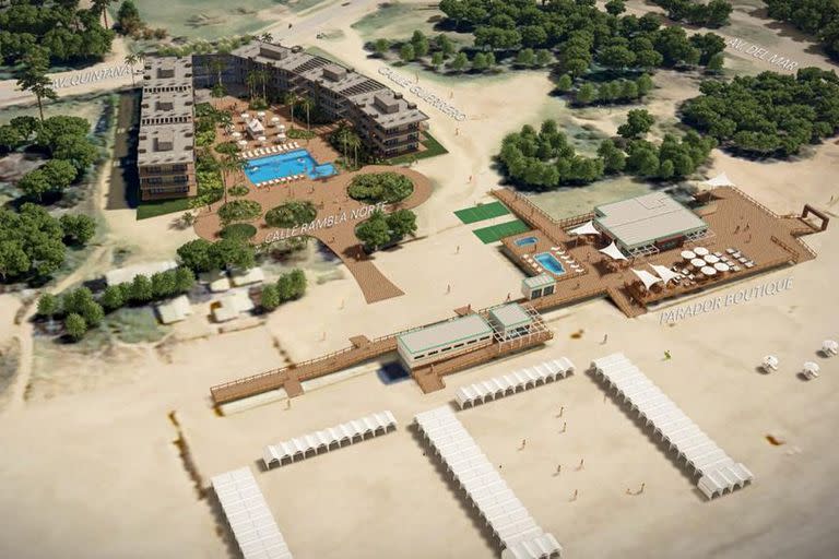 Así era el render del hotel all inclusive, al lado del parador Boutique