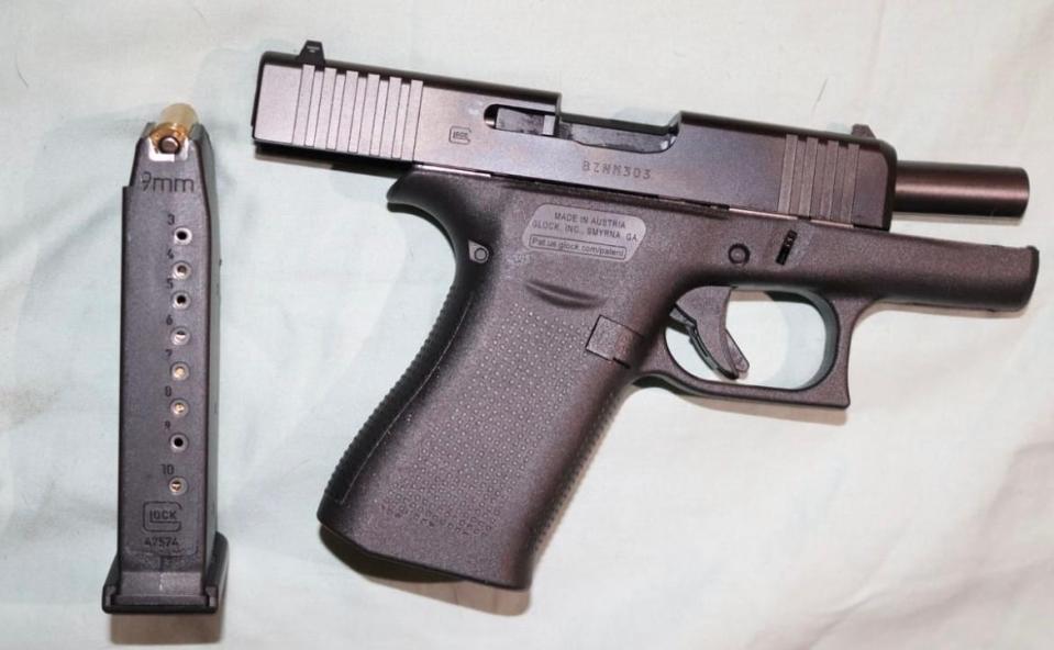 Flagler County Sheriff's deputies said they found this 9mm Glock at the home of Gregg Pacheco in Palm Coast. He was arrested June 12, 2024, after a road rage incident, deputies said. They also found a .40-caliber Glock.