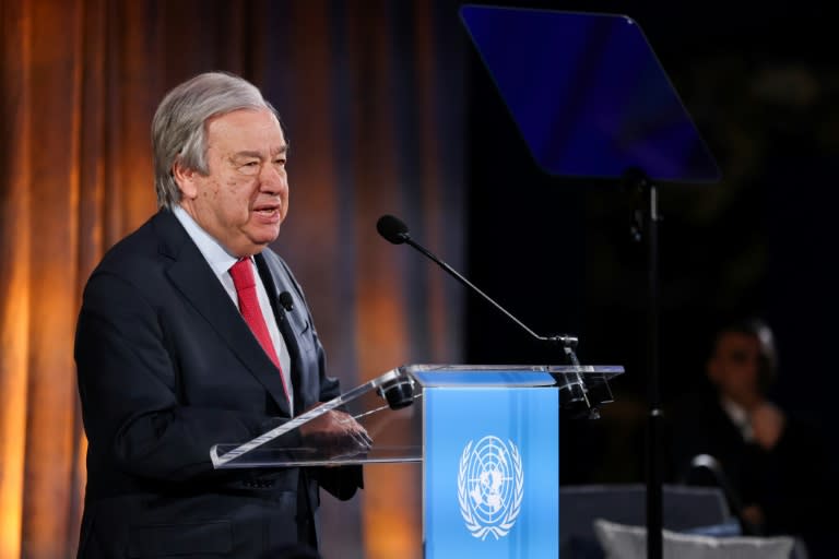 Antonio Guterres habla durante un acto con motivo del Día Mundial del Medioambiente, el 5 de junio de 2024 en Nueva York (Charly Triballeau)