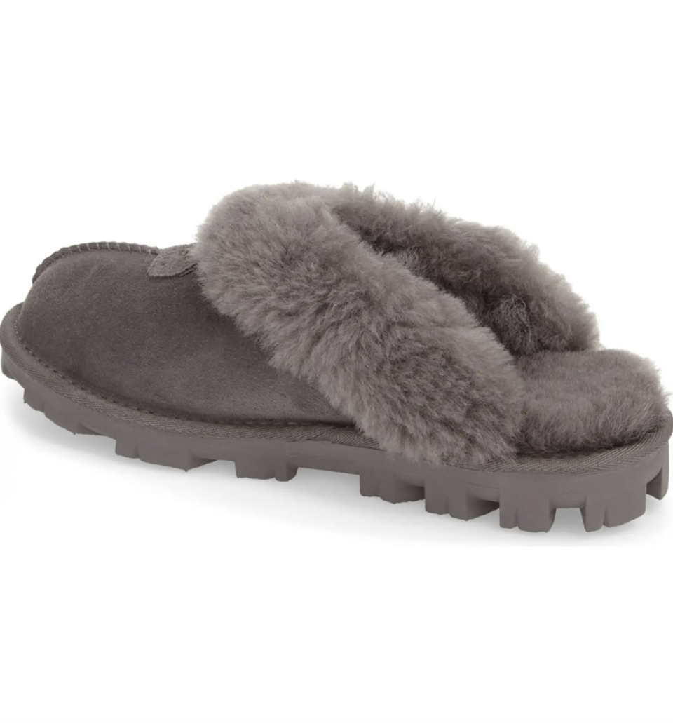 Coquette Shearling Lined Slipper in grey (Photo via Nordstrom)