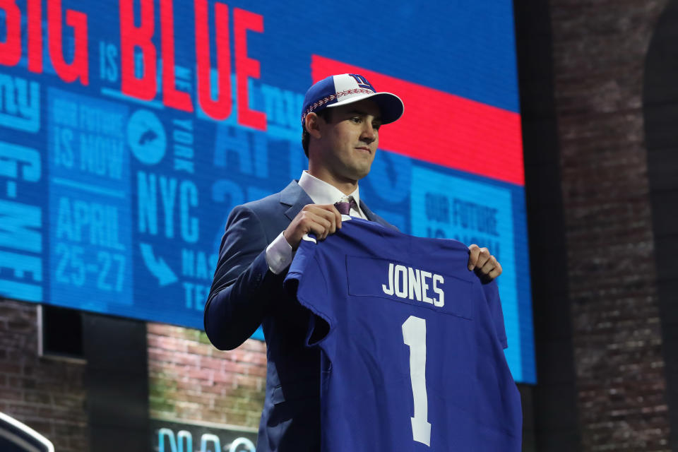 The Giants taking Duke quarterback Daniel Jones at No. 6 in the 2019 NFL draft was roundly panned. (Getty Images)