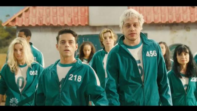 Rami Malek and Pete Davidson parody 'Squid Game' on 'SNL