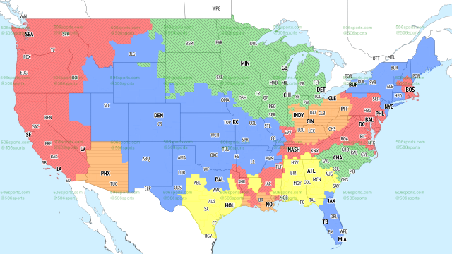 TV broadcast map for Packers vs. Bears in Week 1 of 2023 season
