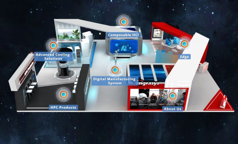 ▲工業富聯全資子公司鴻佰科技線上參與COMPUTEX台北國際電腦展，搭建3D虛擬場景，展示最新雲端基礎設備與解決方案。（圖／鴻佰提供）