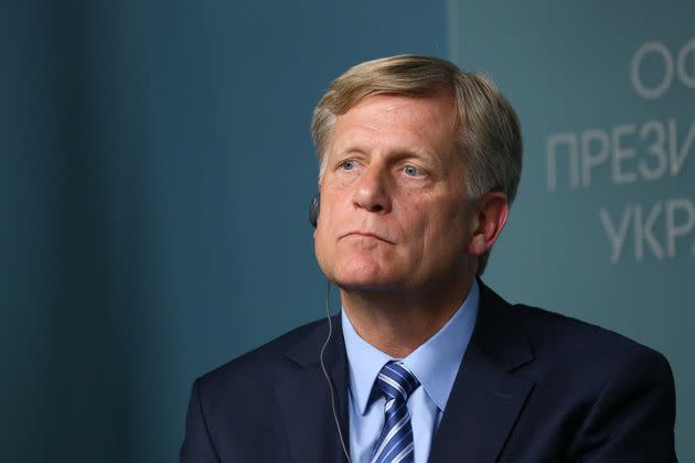 Former U.S. Ambassador Michael McFaul, shown here at a briefing in the Ukrainian president's office on Sept. 8, 2023, in Kyiv, says he's concerned that many countries will start 