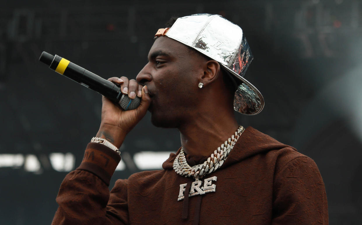 Young Dolph performs in New York City on October 30, 2021. / Credit: Jason Mendez / Getty