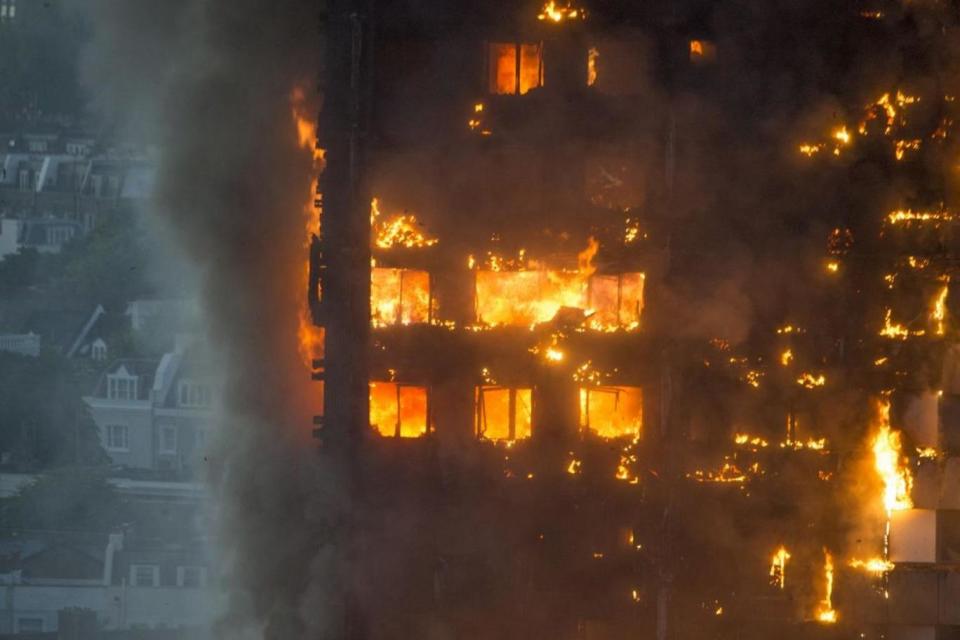 A close up of the inferno at Grenfell Tower where at least 79 died. (Jeremy Selwyn)