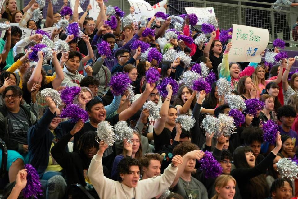 Northeast Magnet students cheer during a live shot on the “Today” show. The national morning show did a segment on teacher LaShay Powell.