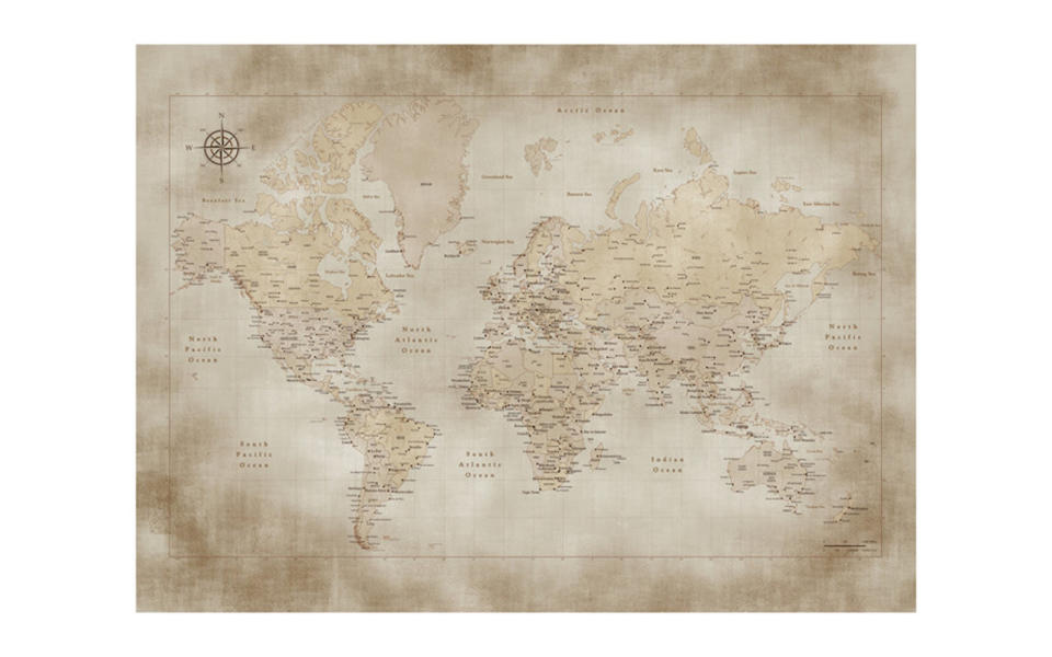 Minted Vintage Sepia World Map by Rosana Laiz