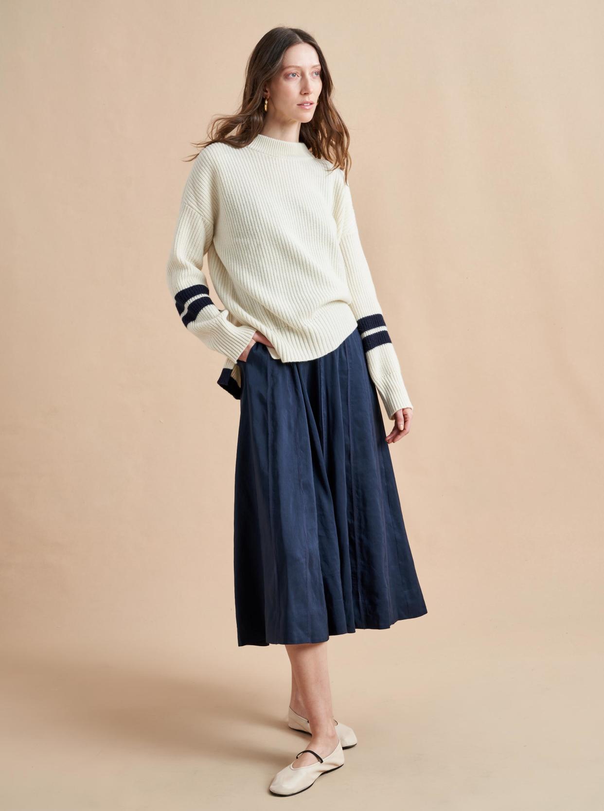 <p><a href="https://go.redirectingat.com?id=74968X1596630&url=https%3A%2F%2Flalignenyc.com%2Fcollections%2Fknitwear%2Fproducts%2Fcollegiate-sweater-cream-navy&sref=https%3A%2F%2Fwww.townandcountrymag.com%2Fleisure%2Ftravel-guide%2Fg44725166%2Fthe-weekly-covet-august-4-2023%2F" rel="nofollow noopener" target="_blank" data-ylk="slk:Shop Now;elm:context_link;itc:0;sec:content-canvas" class="link rapid-noclick-resp">Shop Now</a></p><p>Collegiate Sweater</p><p>$395.00</p><p>lalignenyc.com</p>