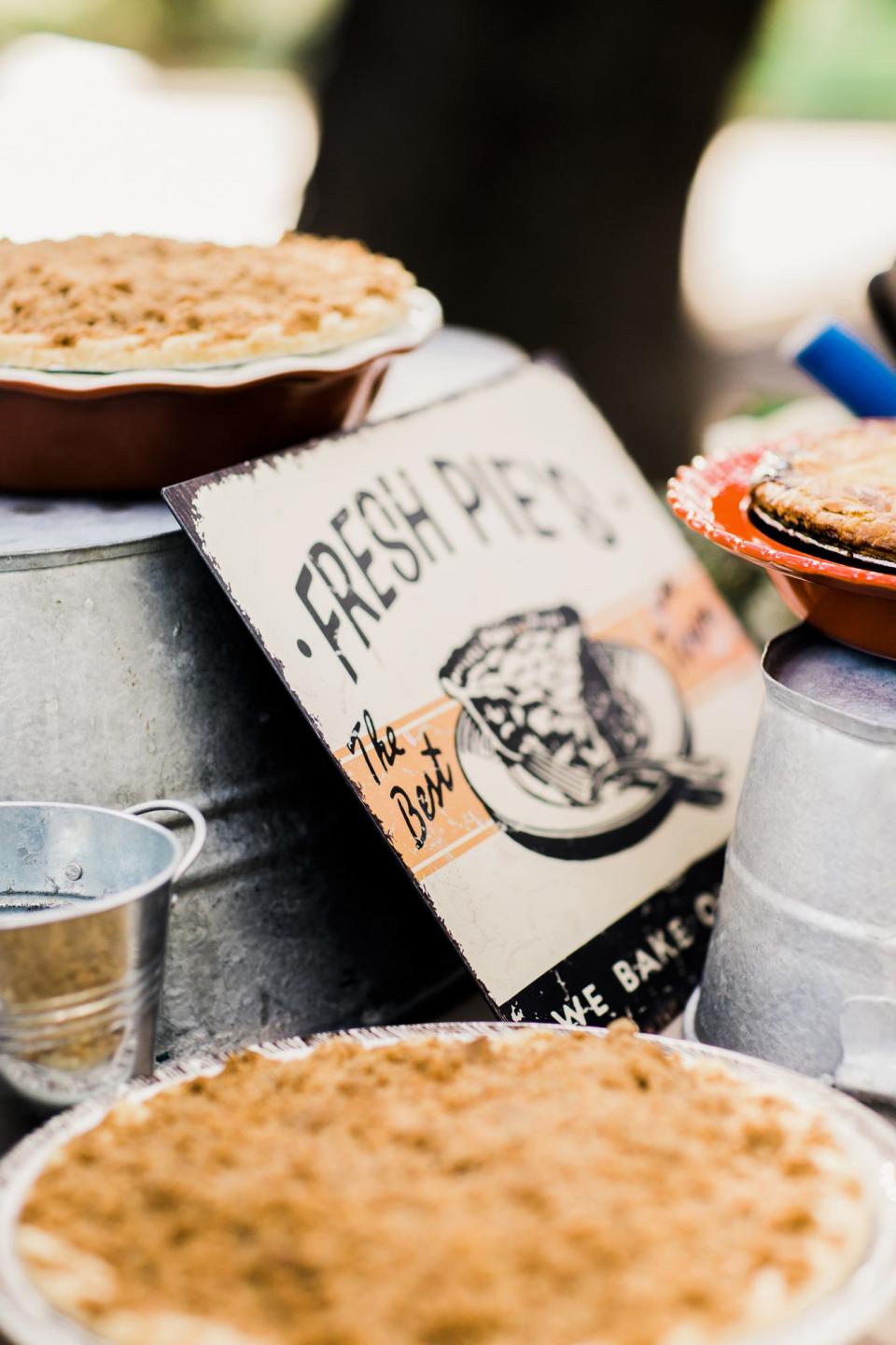 Pies on a Rustic Display