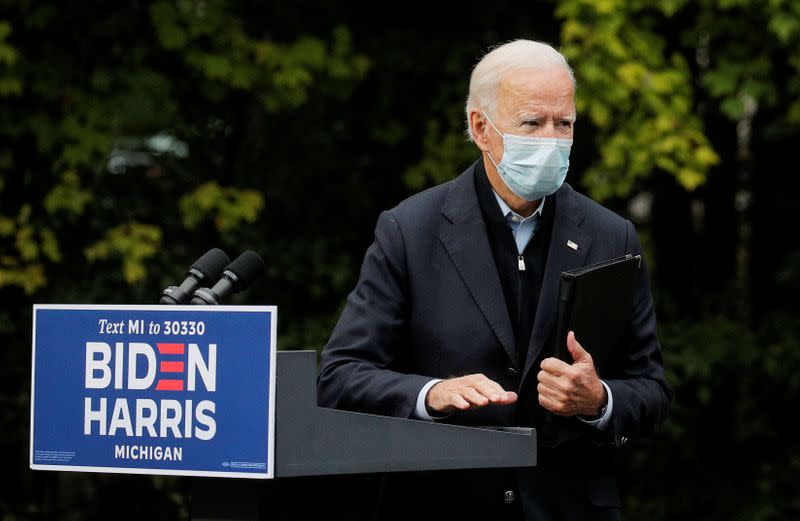 Democratic U.S. presidential nominee Joe Biden campaigns in Grand Rapids, Michigan