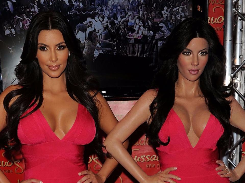 kim k and wax figure