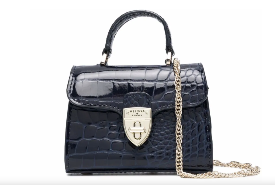 Aspinal of London Mayfair nano crocodile-embossed bag. (PHOTO: Farfetch)