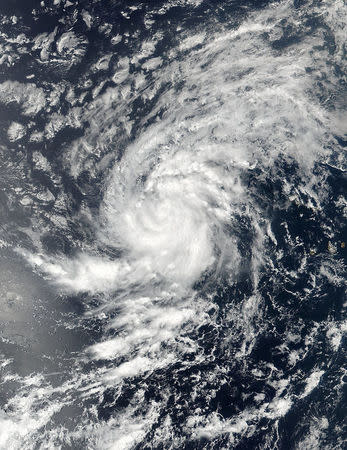 Satellite image of Tropical Storm Irma pictured here in the Eastern Atlantic Ocean on August 30, 2017. NASA/NOAA /Goddard Rapid Response Team/Handout via REUTERS