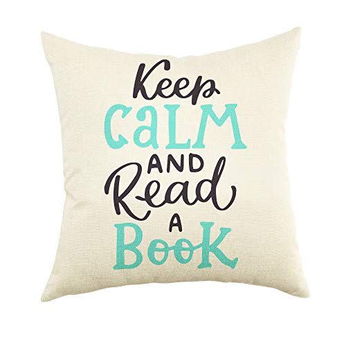 31) Keep Calm and Read A Book Pillow