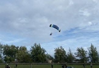 Marge Wardenski, a 94-year-old Toms River resident, completes a skydive from 14,000 feet.