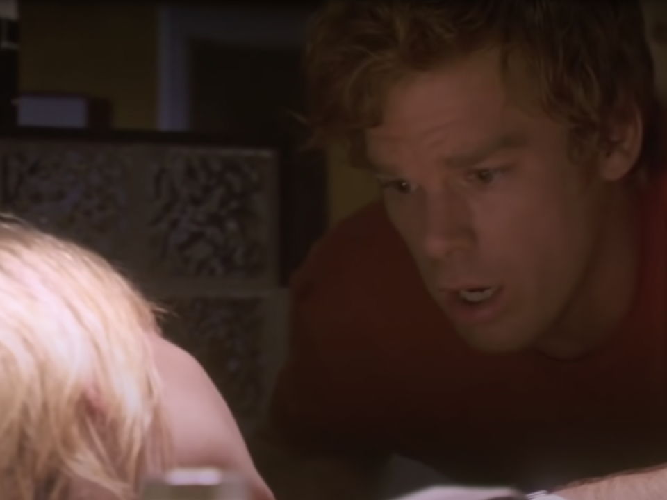 Dexter comes home to find his wife Rita dead in the bathtub (YouTube)