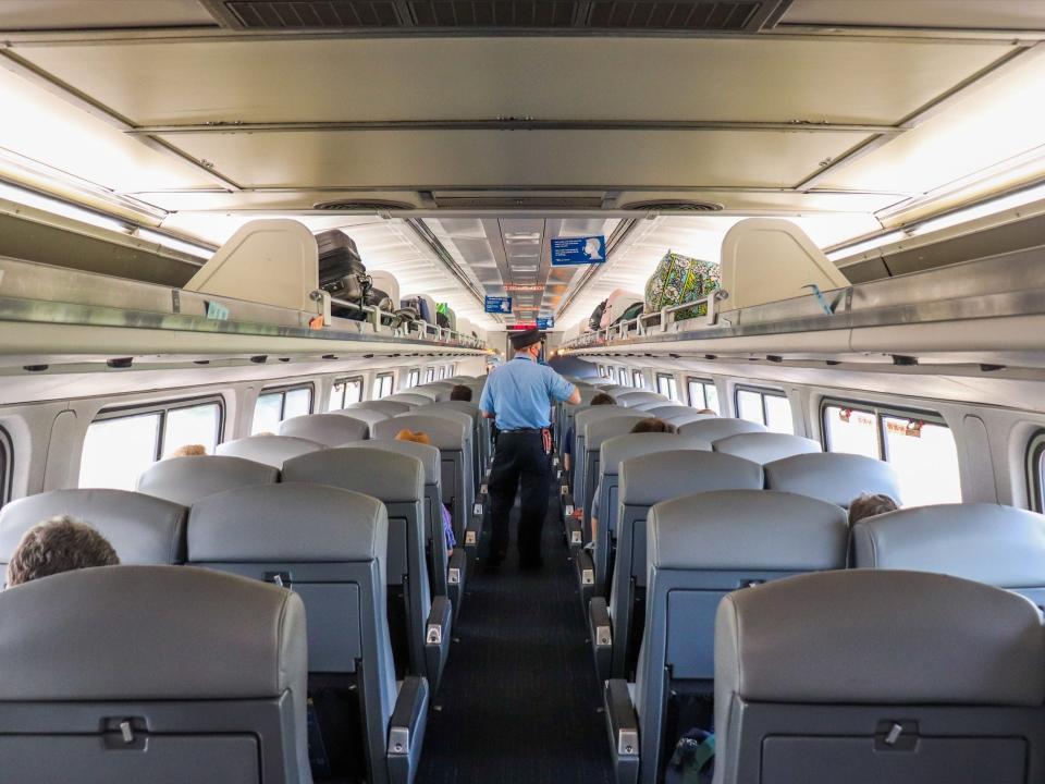 Inside Amtrak's Northeast Regional train from New York to Boston - Amtrak Northeast Regional New York to BostonInside Amtrak's Northeast Regional train from New York to Boston - Amtrak Northeast Regional New York to Boston