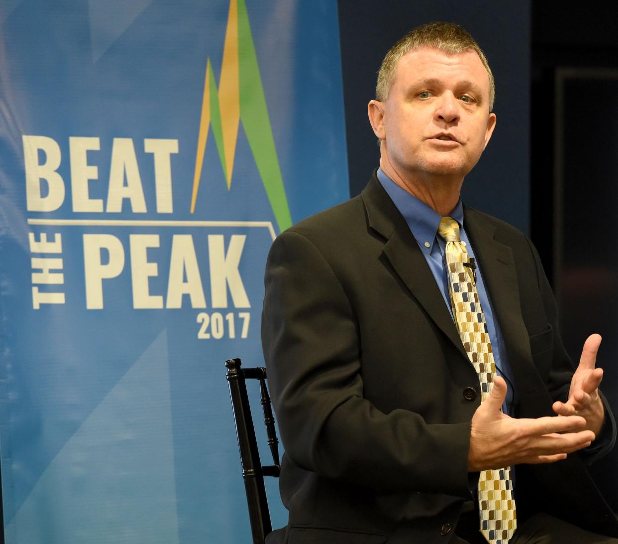 Joel Ivy, general manager of Lakeland Electric, speaks during the Beat the Peak forum hosted by The Ledger and Lakeland Electric at the Lakeland Electric Administration Building in Lakeland, Fl on Thursday March 9, 2017.