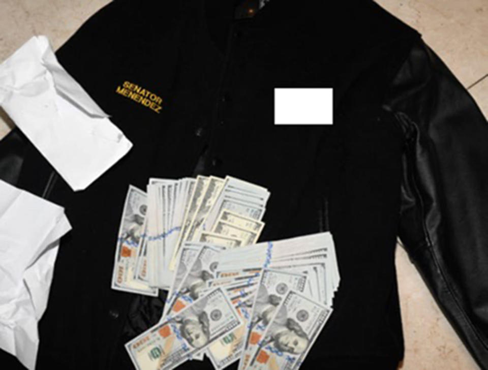 Federal investigators allege cash found money stuffed in Menendez jackets when they executed a search warrant in June 2022. (USDC Southern District of New York)