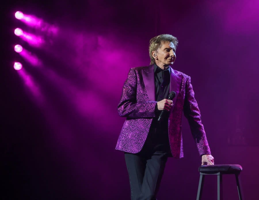 <em>LAS VEGAS, NEVADA – SEPTEMBER 21: “Barry Manilow – The Hits Come Home!” at the International Theater at the Westgate Las Vegas Resort & Casino on September 21, 2023 in Las Vegas, Nevada. (Photo by Ethan Miller/Getty Images)</em>