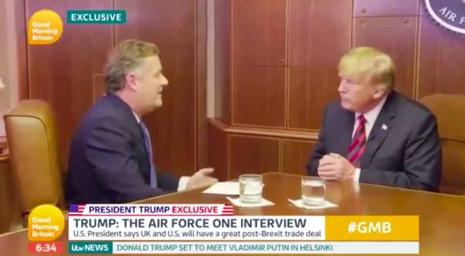 <em>Donald Trump discussed trade and Brexit during his interview on Good Morning Britain (Twitter/Good Morning Britain)</em>