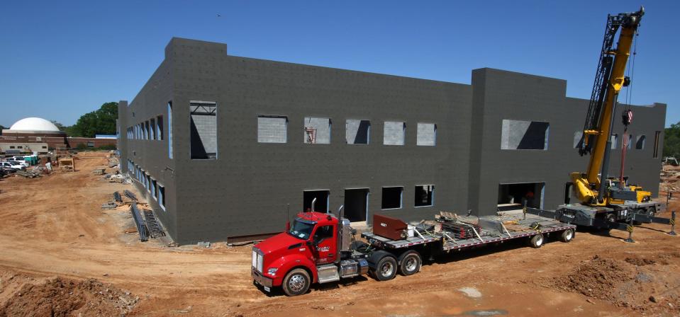 Work continues on the new W.P. Grier Middle School Tuesday morning, April 23, 2024.